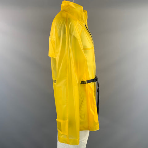 HELMUT LANG Size XXL Yellow Polyurethane Raincoat Jacket