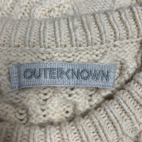 OUTERKNOWN Suéter de pescador de algodón y lana de punto color crema talla M
