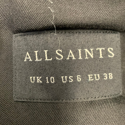Manteau croisé ALLSAINTS taille 38 en mélange de laine carreaux noir blanc gris