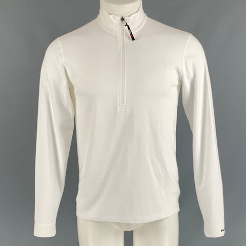 RLX by RALPH LAUREN Size S White Solid Polyester & Cotton Half Zip Pullover