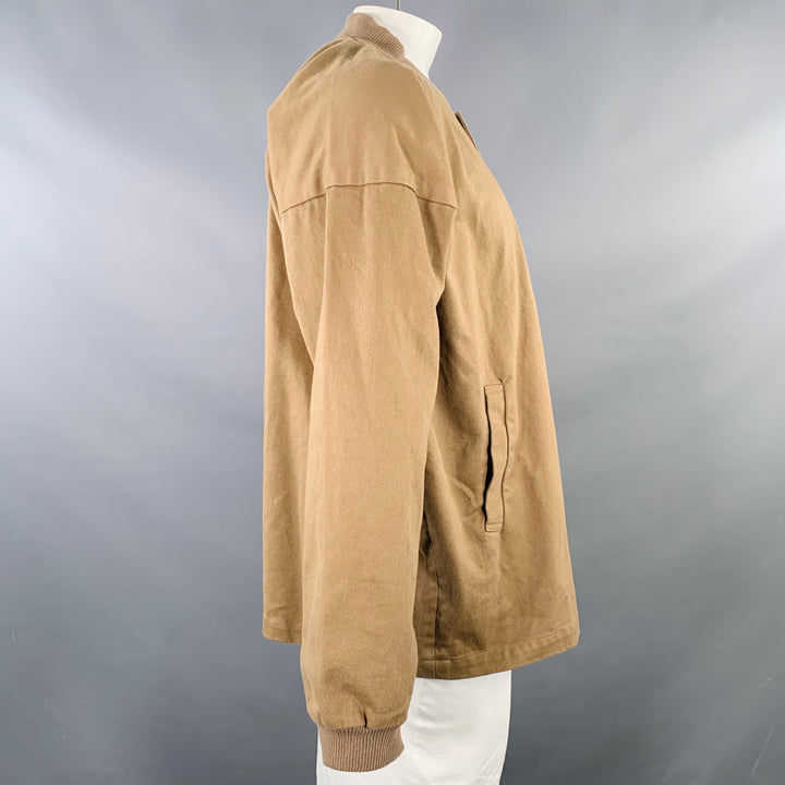 ORDINARY FITS Size L Tan Twill Cotton Bomber Jacket
