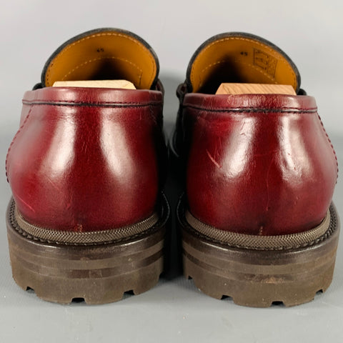 BRUNELLO CUCINELLI Size 12 Burgundy Leather Penny Loafers