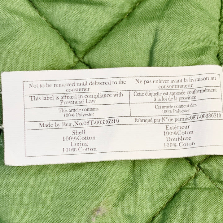 MARC by MARC JACOBS Size M Green Cotton Quilted Lining Hooded Zip Up Coat