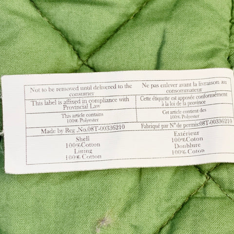 MARC by MARC JACOBS Size M Green Cotton Quilted Lining Hooded Zip Up Coat