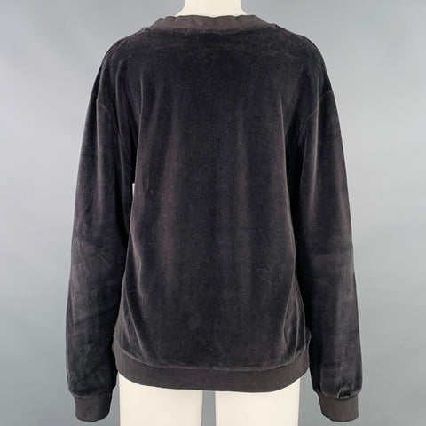 SEASON 5 Size S Black Cotton Blend Embroidered V-Neck Pullover