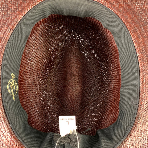 ADAM KIMMEL Size L Brown Woven Straw Panama Hat