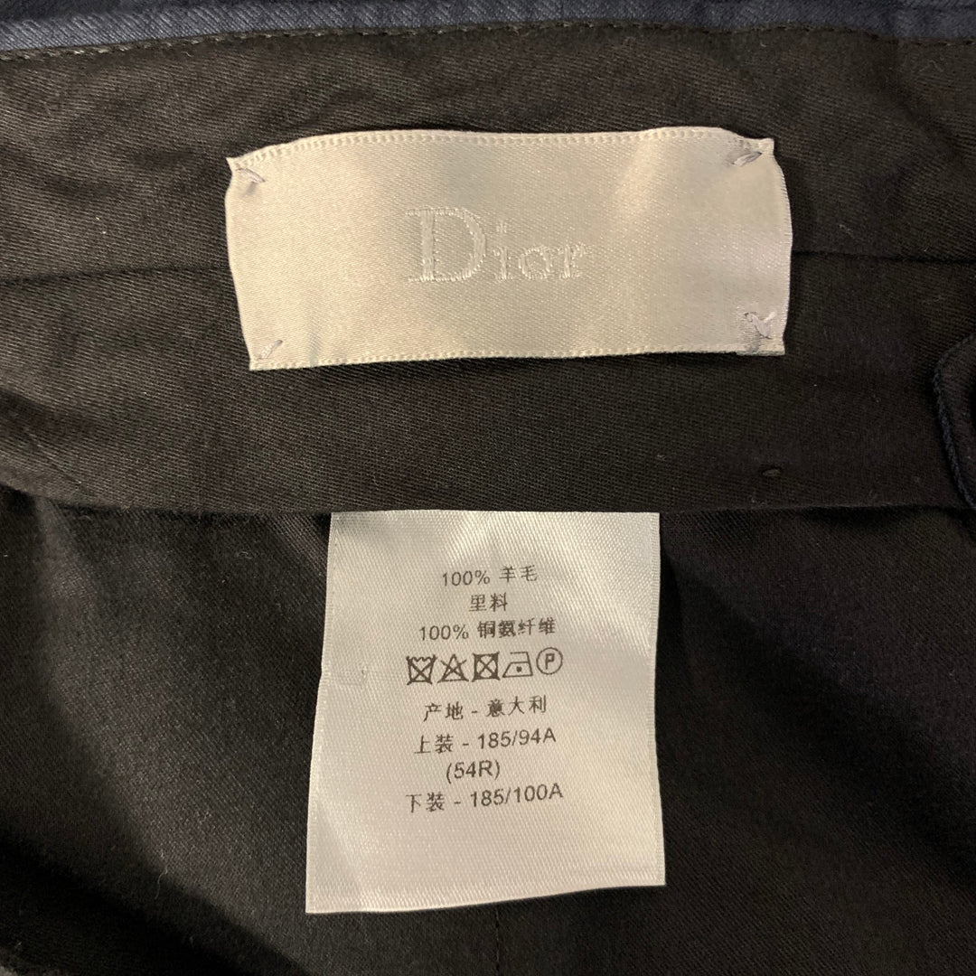DIOR HOMME Pantalon en laine unie marine taille 36