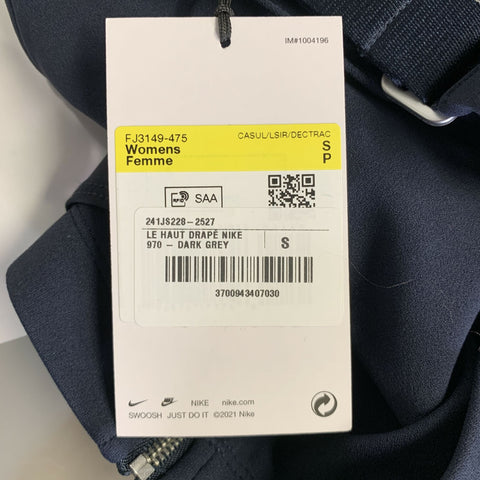 Haut décontracté à col montant JACQUEMUS x NiKE, taille S, en mélange de nylon gris anthracite