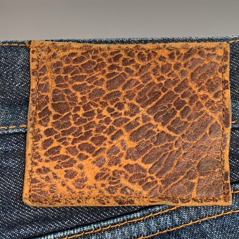 PRPS NOIR Taille 33 Jean droit en denim selvedge délavé indigo vieilli