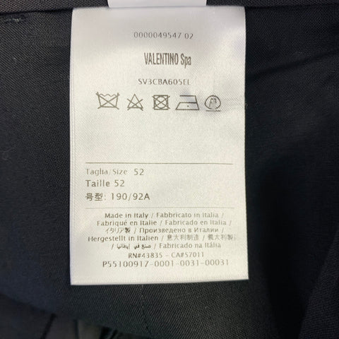 VALENTINO Pantalon plissé noir Taille 36 en mélange polyester et laine vierge