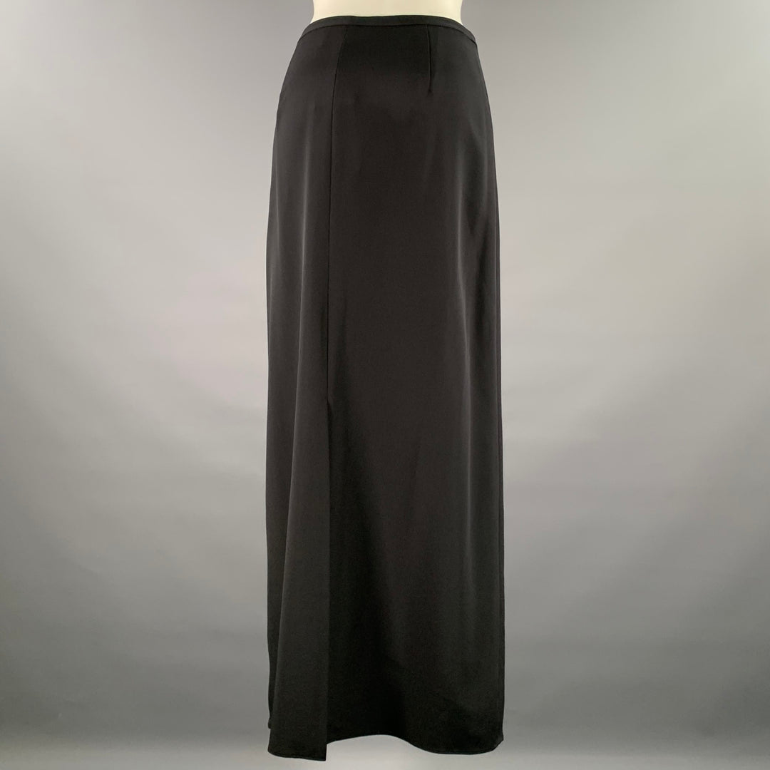 LAFAYETTE 148 Size 12 Black Silk Elastane Maxi Skirt