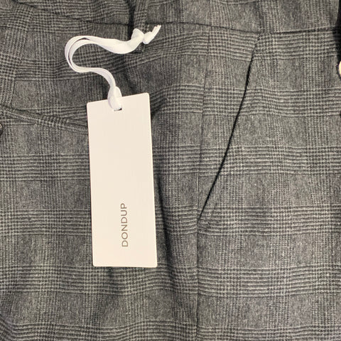 DONDUP Size 36 Grey Black Glenplaid Wool Blend Zip Fly Dress Pants