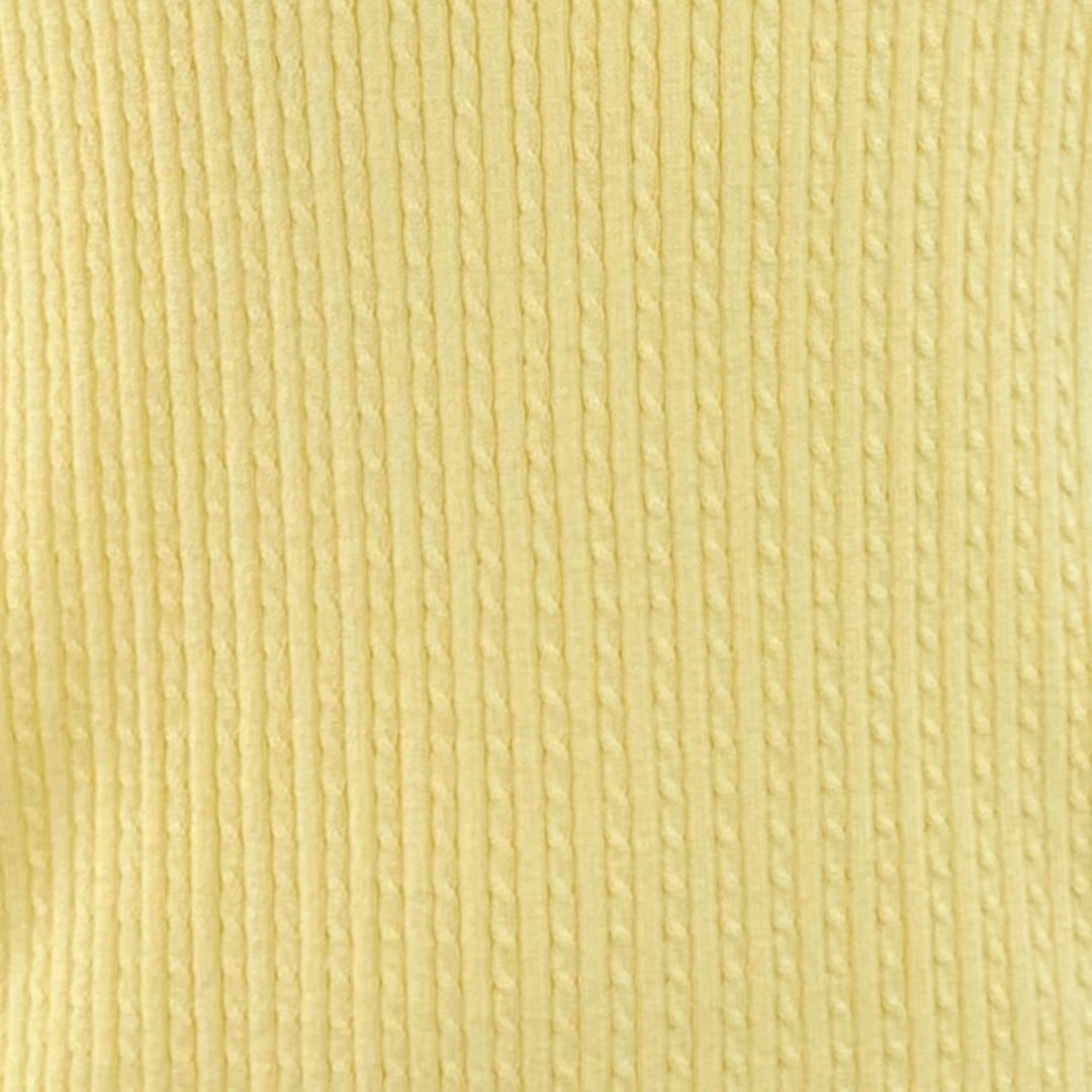 MR TURK Size M Yellow Cable Knit Cotton Polo
