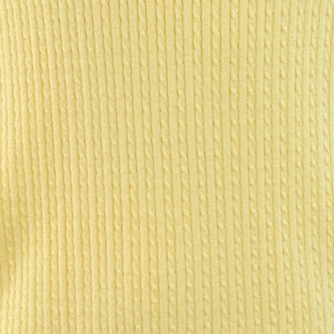 MR TURK Size M Yellow Cable Knit Cotton Polo
