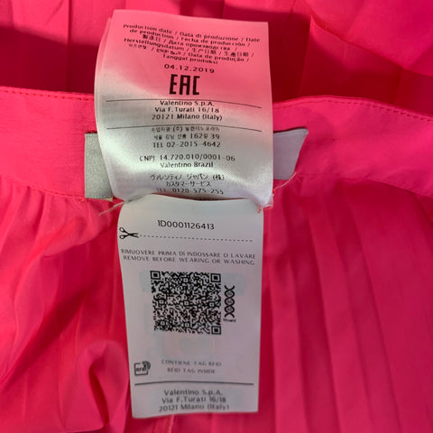 VALENTINO Size XS Pink Polyester Pleated Asymmetrical Skirt