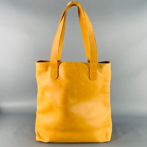 Sac cabas UNOETH en cuir jaune moutarde