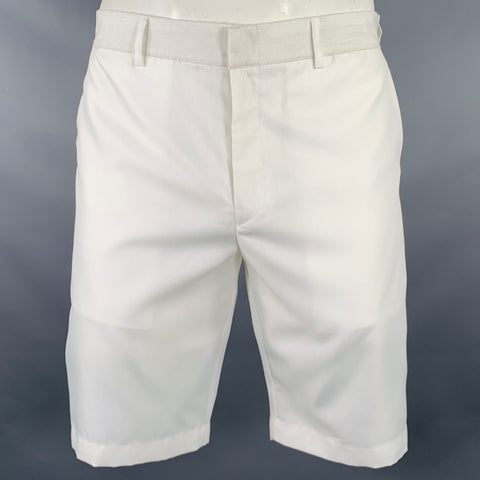 YUSUF KAYI Size L White Belted Kimono Shorts Suit