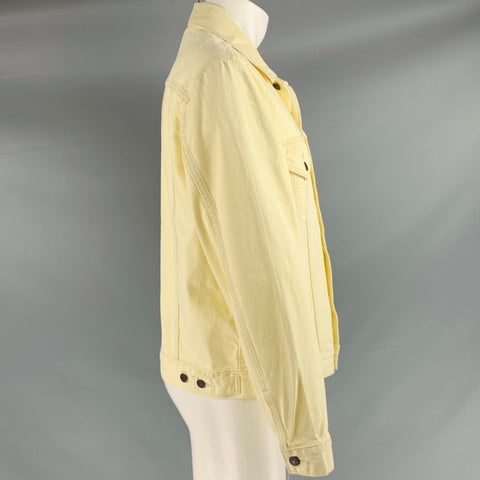 LEVI STRAUSS Size M Yellow Twill Fabric Trucker Jacket
