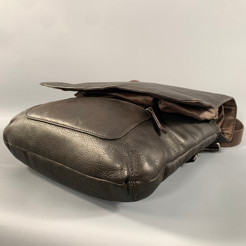 FREE PEOPLE Brown Crackled Leather Shoulder Bag