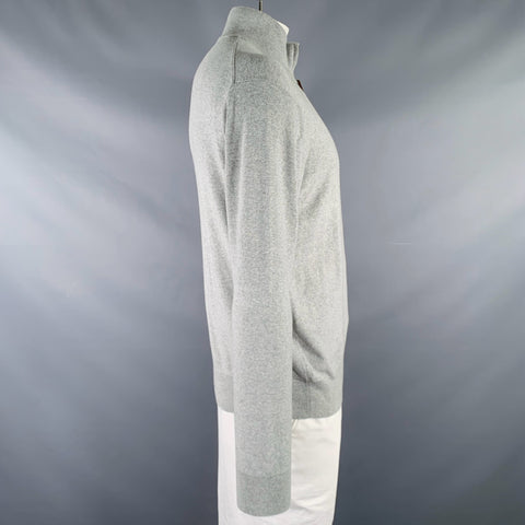 POLO by RALPH LAUREN Size L Grey Heather Cotton 1/4 Zip Pullover