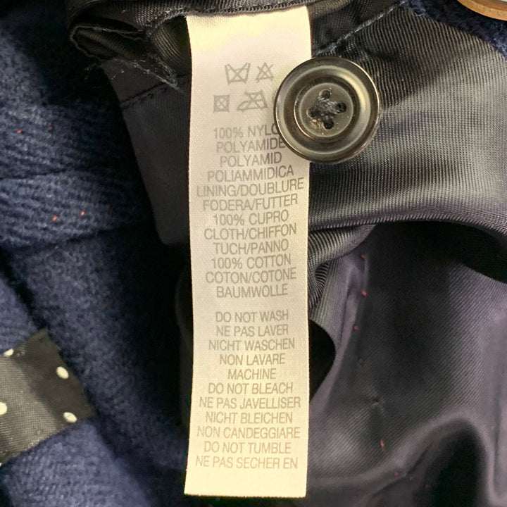 PAUL SMITH Size XL Navy Nylon Twill Double Breasted Coat