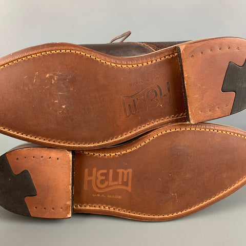 HELM Taille 8.5 Bottes Chukka à lacets en cuir marron