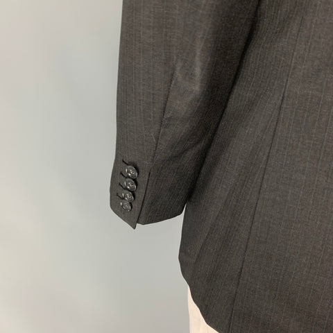 DOLCE & GABBANA Size 46 Charcoal Pinstripe Virgin Wool Sport Coat