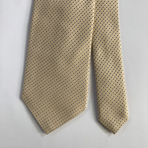 NISHIJIN Yellow White Black Basket Weave Silk Tie