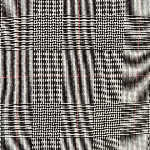 O'CONNELL'S Size 42 Long Black White Plaid Wool Notch Lapel Suit