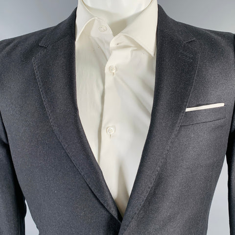 THE KOOPLES Size 36 Grey Charcoal Wool Notch Lapel Sport Coat