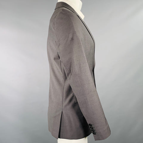 PAUL SMITH Taille 38 Veste sport droite en laine et mohair grise