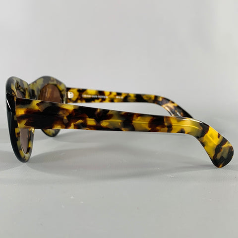 DRIES VAN NOTEN Black Beige Tortoiseshell Acetate Sunglasses