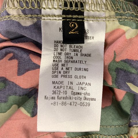KAPITAL Size M -Easy Beach Go- Multi Color Camo Polyester Casual Pants