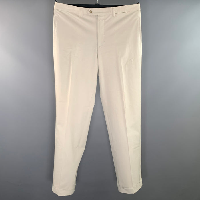 PRADA Size 40 Beige Polyester  Cotton Flat Front Dress Pants