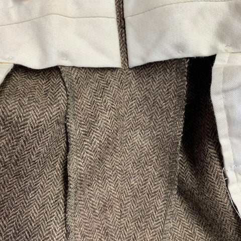 POLO by RALPH LAUREN Size 42 Long Brown Herringbone Virgin Wool Suit