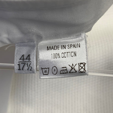 Chemise de smoking à manches longues avec poignets mousquetaires en coton texturé blanc ERMENEGILDO ZEGNA Taille XL