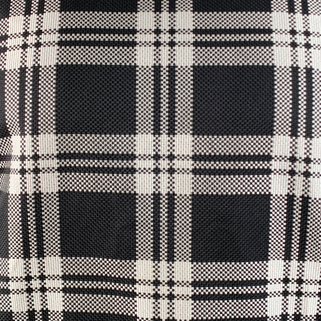 ALEXANDER MCQUEEN Size S Black White Plaid Cotton Blend Crew Neck Pullover