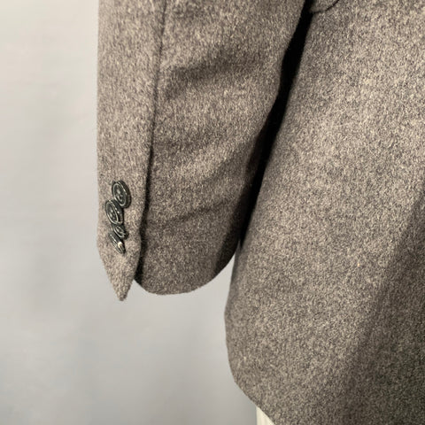 Z ZEGNA Size 40 Long Grey Angora Blend Single Breasted Sport Coat