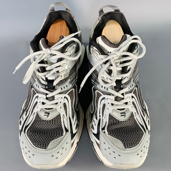 BALENCIAGA Size 10 X-Pander Grey Black Color Block Nylon Athletic Sneakers