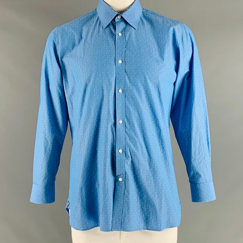 TED BAKER Size XL Blue White Mixed Patterns Long Sleeve Shirt