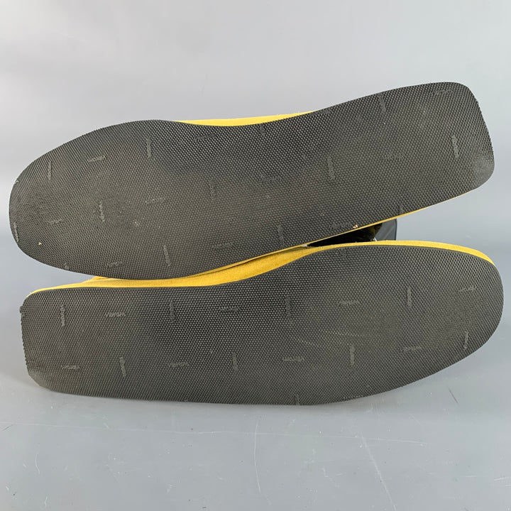 TOD'S Size 12.5 Yellow Suede Rubber Sole Drivers Loafers