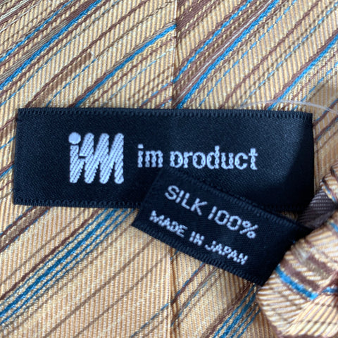 ISSEY MIYAKE Yellow Blue Geometric Silk Tie