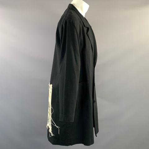 ENFANTS RICHES DEPRIMES ERD FW2016 M Black Patch Cotton Notch Lapel Coat