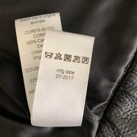 LANVIN Size M Black Leather Deer Skin Moto Racer Vest