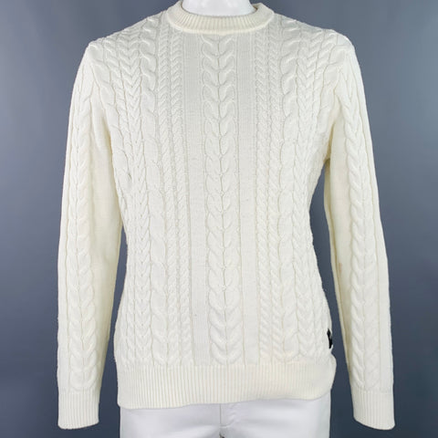 SCOTCH AND SODA Pull Ras du Cou XL Crème en Acrylique Torsadé