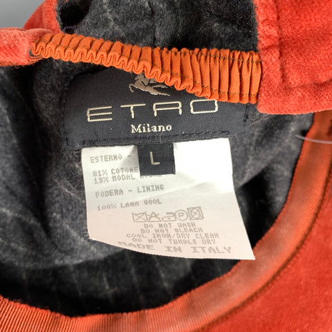 ETRO Orange Embroidered Cotton & Modal Hats