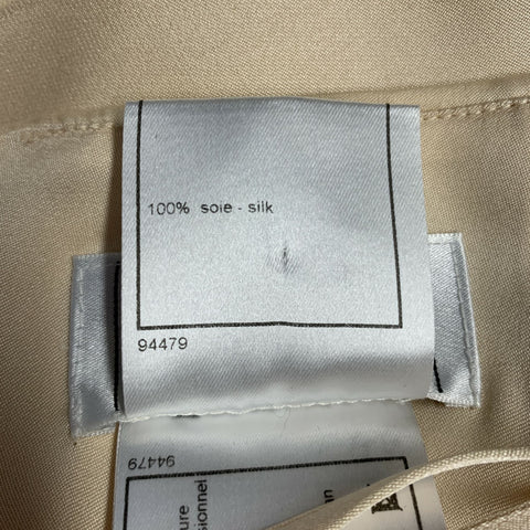 CHANEL Size 4 Beige Silk Layered Below Knee Skirt