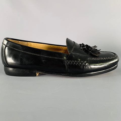 COLE HAAN Size 10 Black Leather Tassels Loafers
