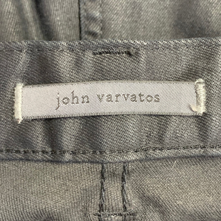 JOHN VARVATOS Size 32 Black Twill Cotton Blend Tapered Five Pockets Jeans
