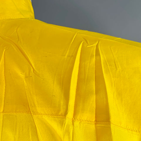 ISSEY MIYAKE Size XS Yellow Wrinkled Polyester Nehru Collar Oversized Long Sleeve Shirt